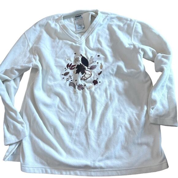 Fall Leaves Vintage Cozy Sweater size Large o - Picture 1 of 7